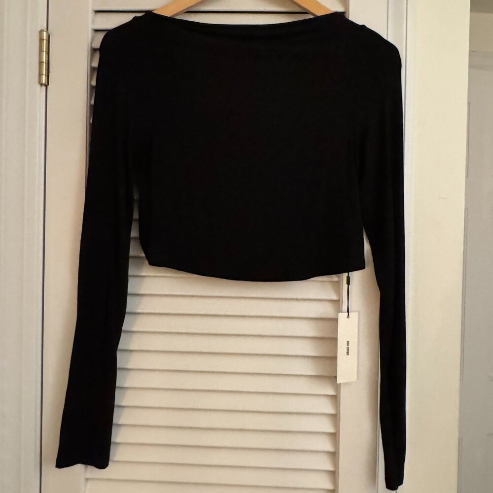 Joah Broan Open Back Boatneck Top, Black, Size M/L